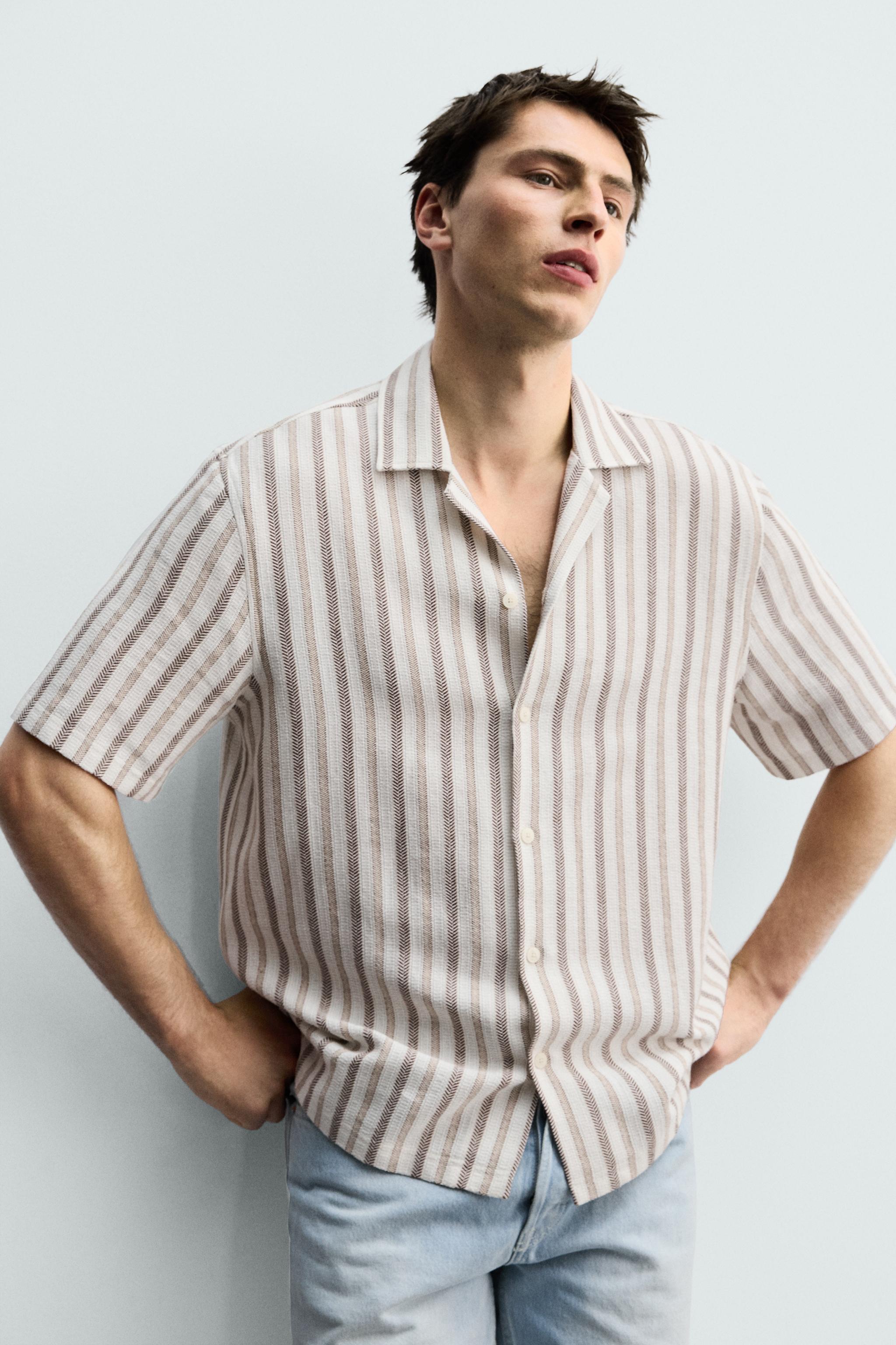 REGULAR FIT STRIPED JACQUARD SHIRT